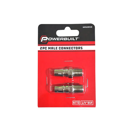 Powerbuilt 2pc Male Connectors NITTO 1/4BSP | Alltrade