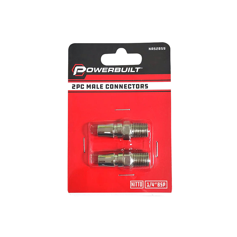 Powerbuilt 2pc Male Connectors NITTO 1/4BSP | Alltrade