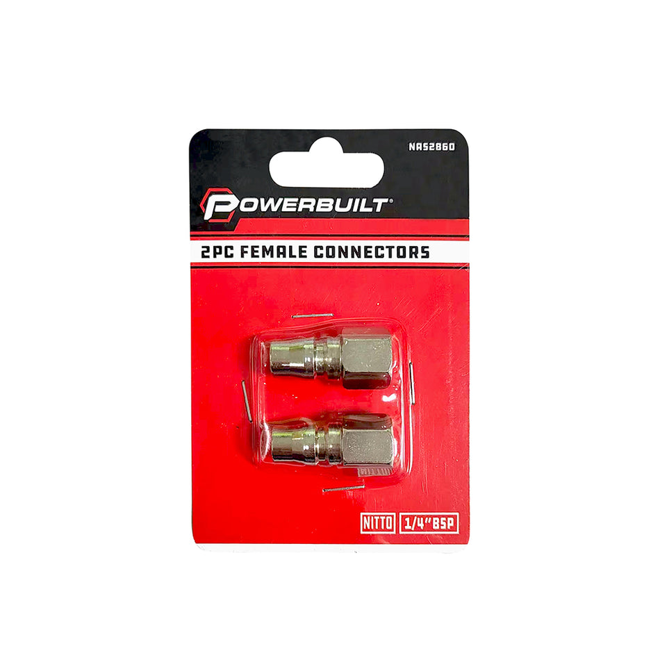 Powerbuilt 2pc Female Connectors NITTO 1/4BSP | Alltrade