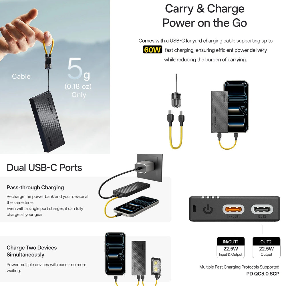 Nitecore 10,000mah Power Bank Gen4 Ultra Lightweight Carbon Fiber Energy Brick | Formula