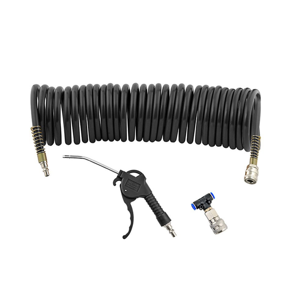 Powerbuilt 5M Recoil Air Hose And Air Blow Gun Set