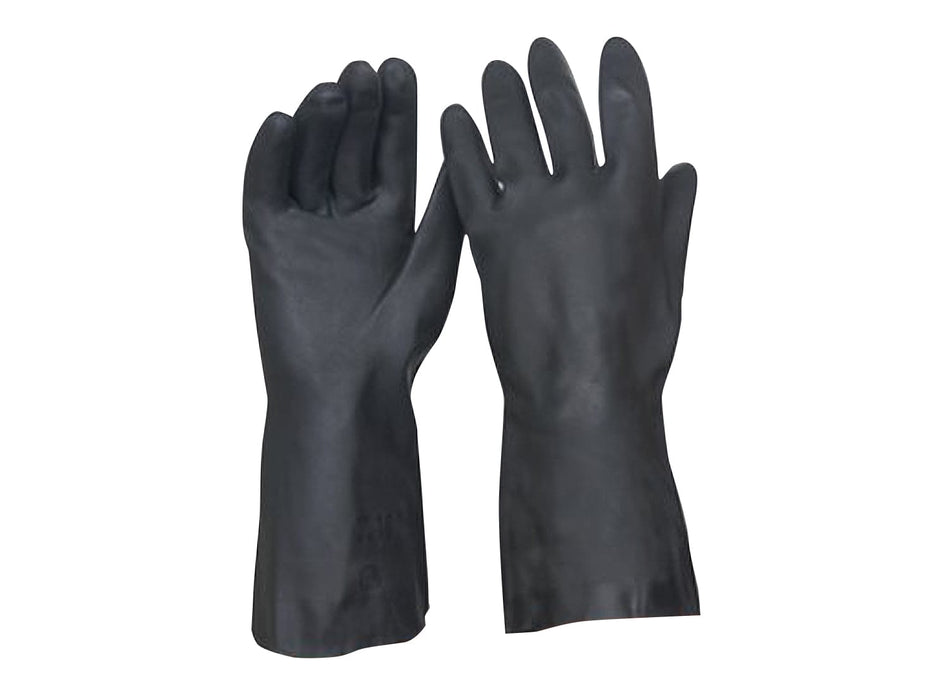 Black Heavy Duty Neoprene Chemical Glove Size Large