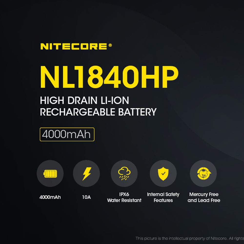 Nitecore 18650 Rechargeable Battery 3.6v 10a 4000mah | Formula