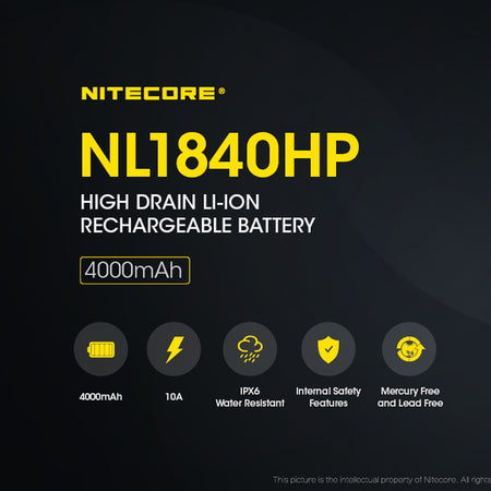 Nitecore 18650 Rechargeable Battery 3.6v 10a 4000mah | Formula