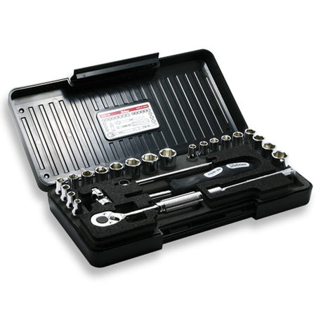 Koken P2201AM Socket Set 6pt 25pc 1/4" Dr 3/16-1/2" & 4-13mm in ABS Case | Hobeca