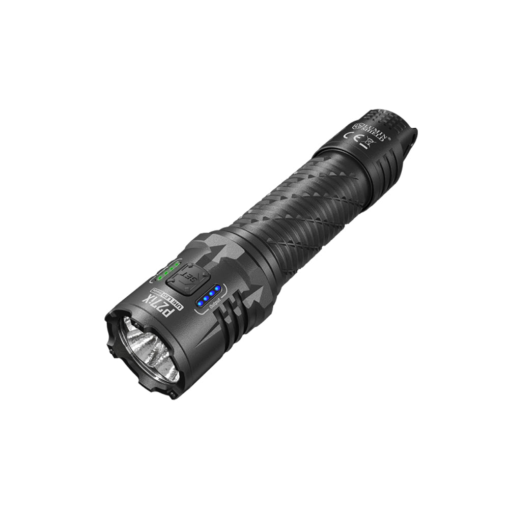 Nitecore P27iX tactical rechargeable torch with tactical grip and holster