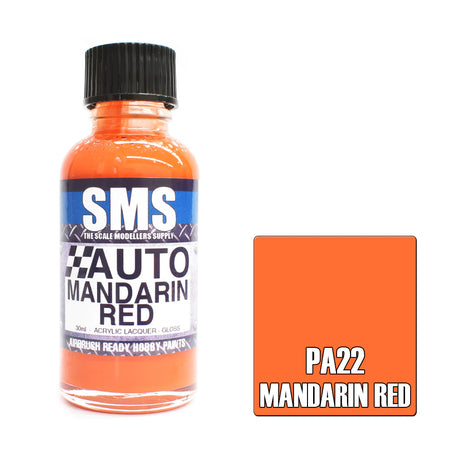 Airbrush Paint 30ml Auto Colour Mandarin Red Scale Modellers Supply | Formula