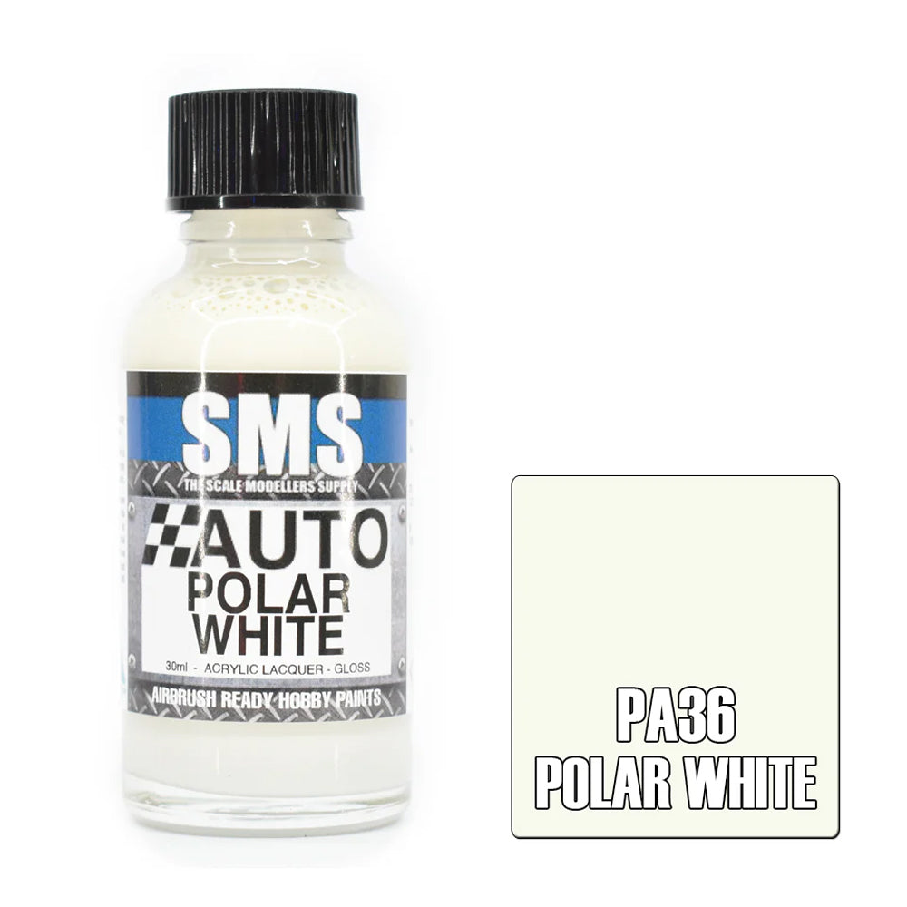 Air Brush Paint 30ml Polar White Acrylic Lacquer Scale Modellers Supply | Formula