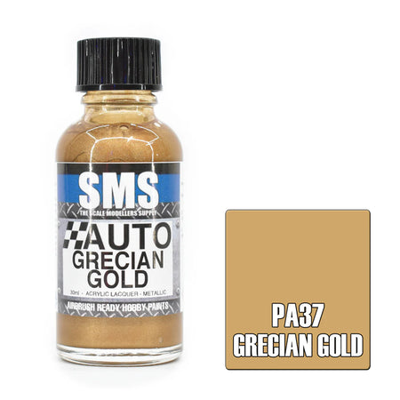 Air Brush Paint 30ml Grecian Gold Acrylic Lacquer Scale Modellers Supply | Formula