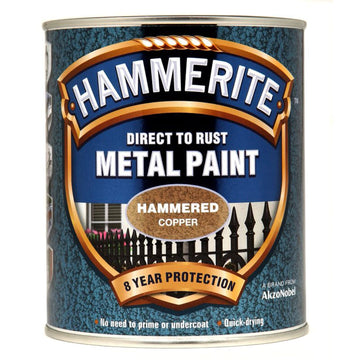 Hammerite Hammered 750 mL Copper metal paint tin with crinkle finish