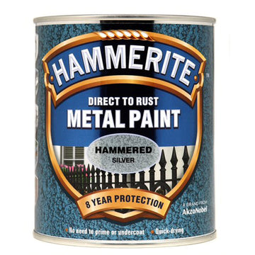 Hammerite Hammered 750 mL Silver metal paint tin with crinkle finish