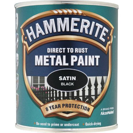 Hammerite Satin 750ml Black | Hobeca