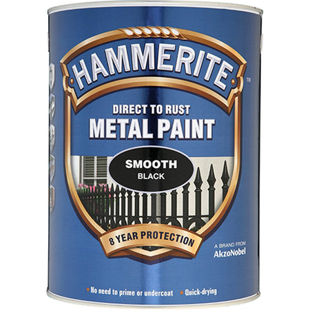 Hammerite Smooth 5litre Black | Hobeca