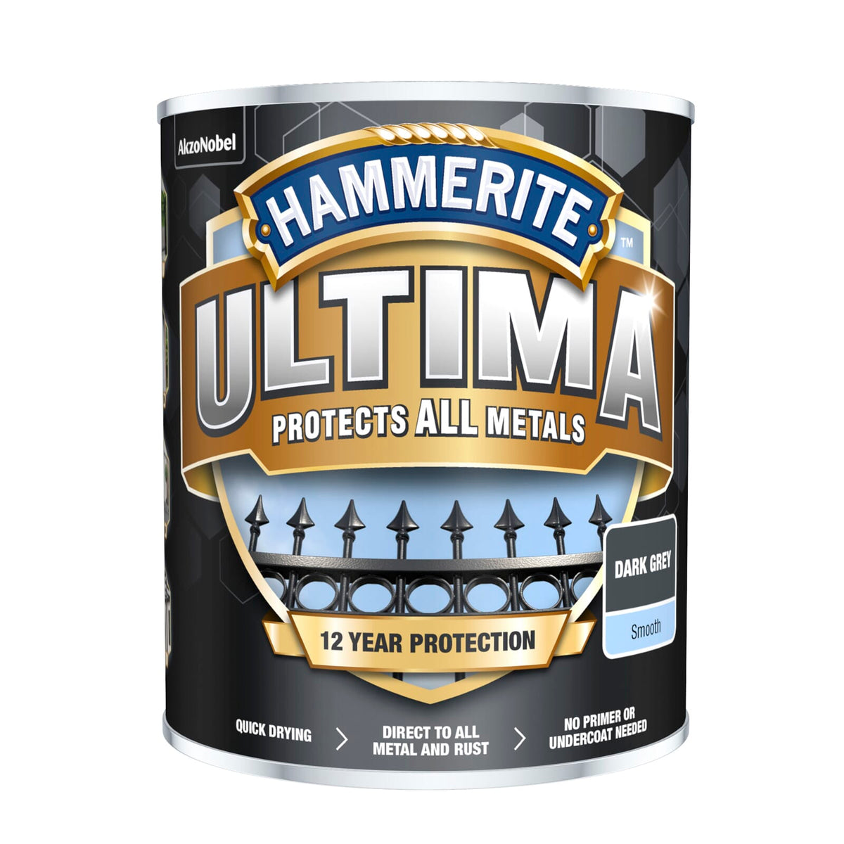 Hammerite Ultima Metal Smooth Dark Grey 750ml | Hobeca