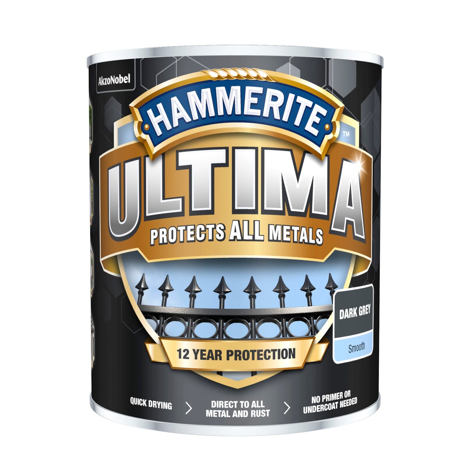 Hammerite Ultima Metal Smooth Dark Grey 750ml | Hobeca