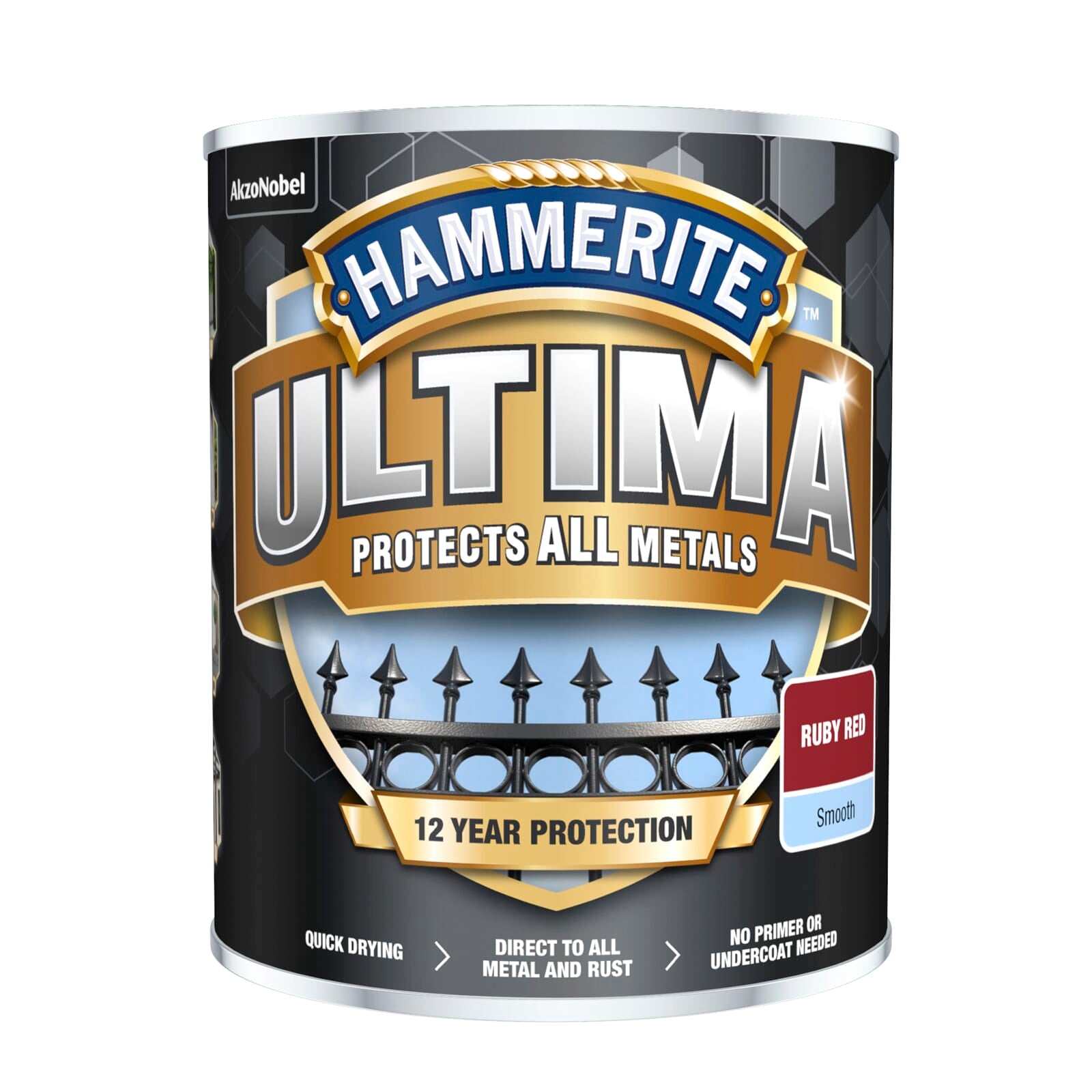 Hammerite Ultima Metal Smooth Ruby Red 750ml | Hobeca