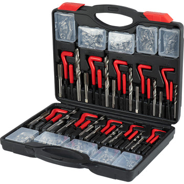 ProEquip 320-piece SAE and metric thread repair kit with wire inserts, drills, taps, and installation tools