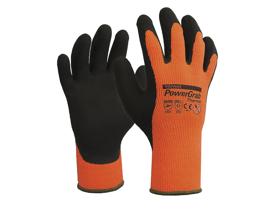 ORANGE Powergrab THERMO Glove, thermal lined with MICROFINISH coating size M (8)