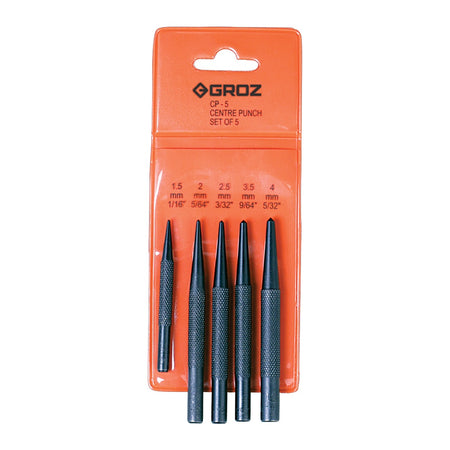 Groz 5pc Centre Punch Set (1.5mm To 4.0mm) | ISL