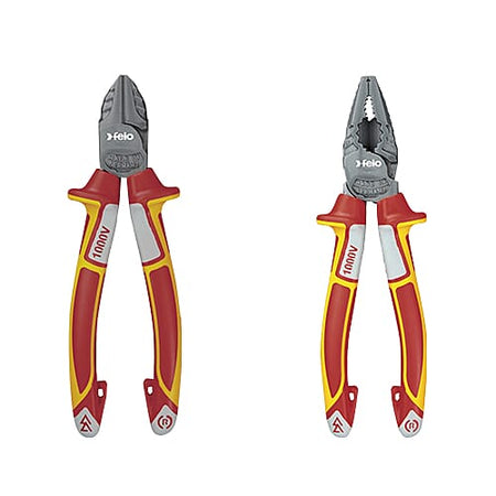 Felo Plier Combo - Combination VDE Pliers 1 x 180mm + VDE Diagonal Nippers 1 x 180mm | Hobeca