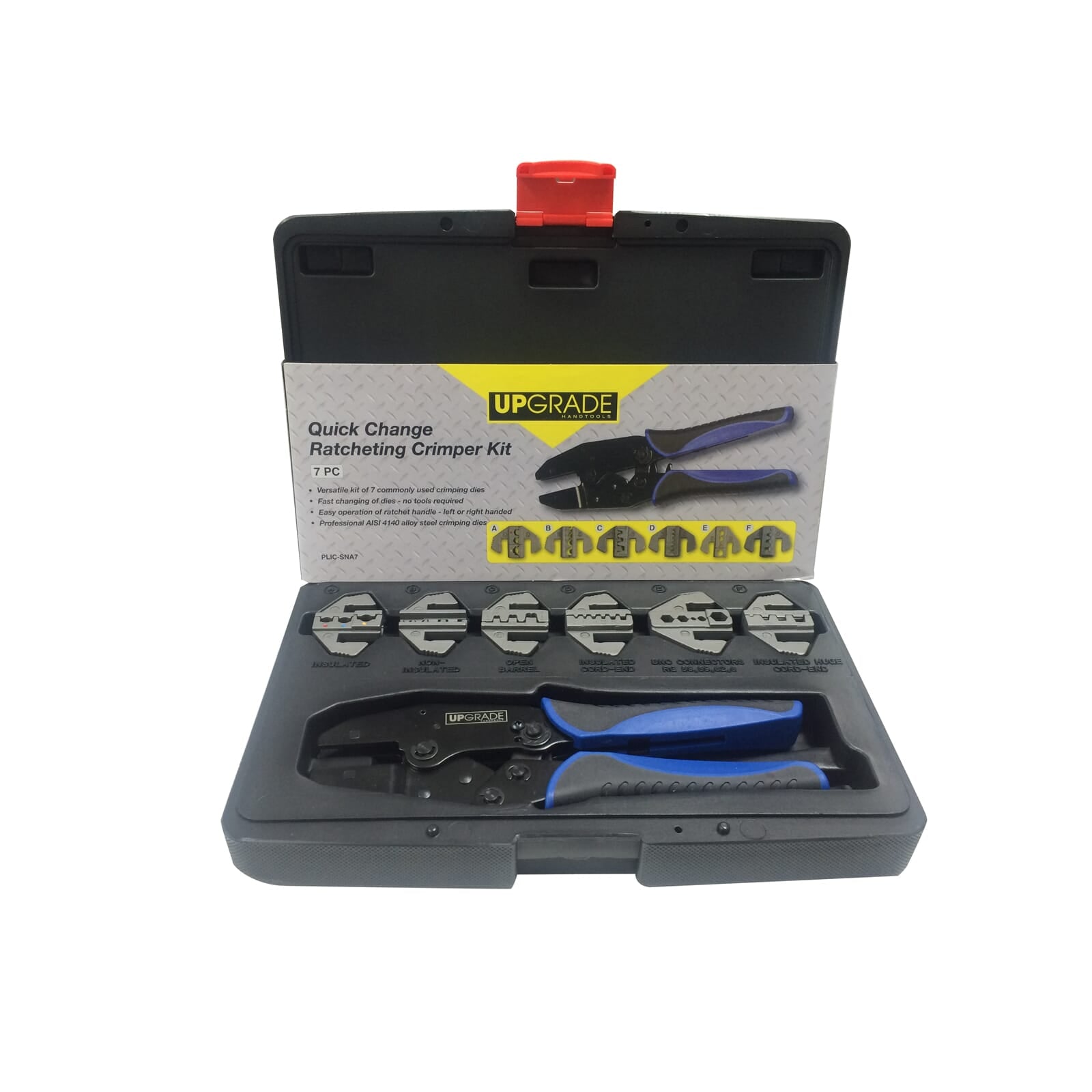 Upgrade NA7 Quick Change Ratcheting Crimper Set 7pc | Hobeca