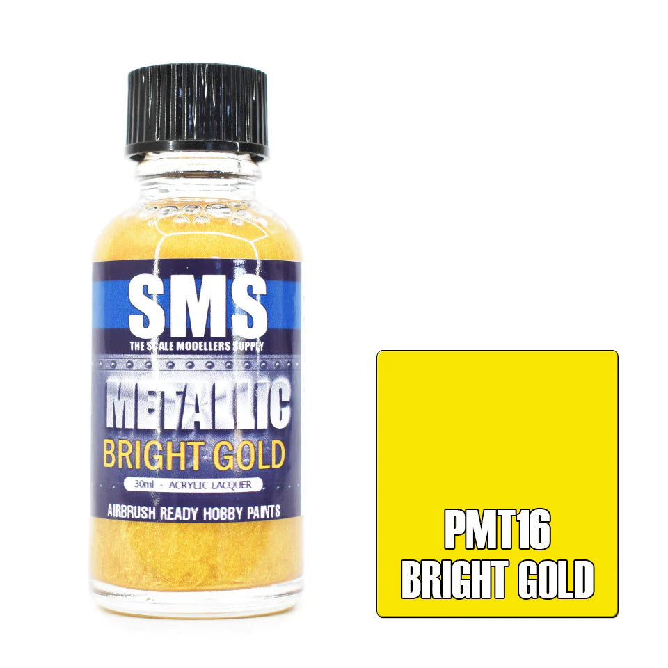 Air Brush Paint 30ml Bright Gold Acrylic Lacquer Scale Modellers Supply | Formula