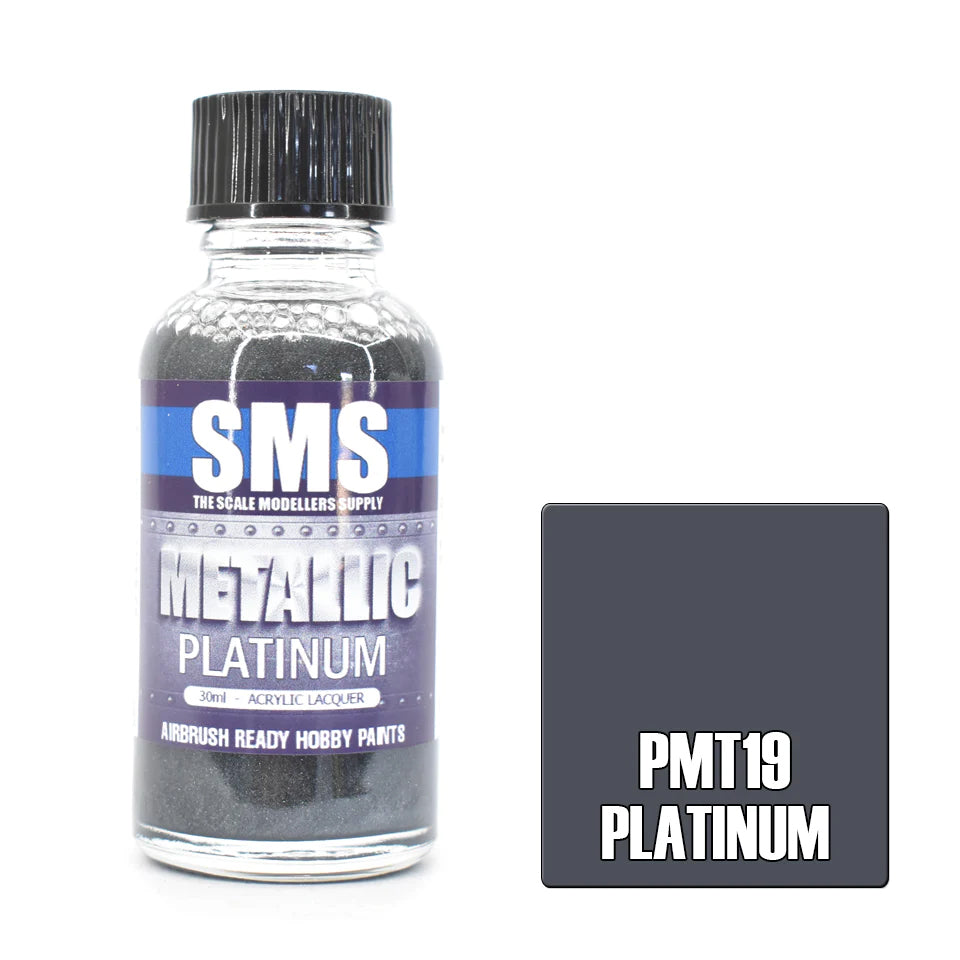 Air Brush Paint 30ml Platinum Acrylic Lacquer Scale Modellers Supply | Formula