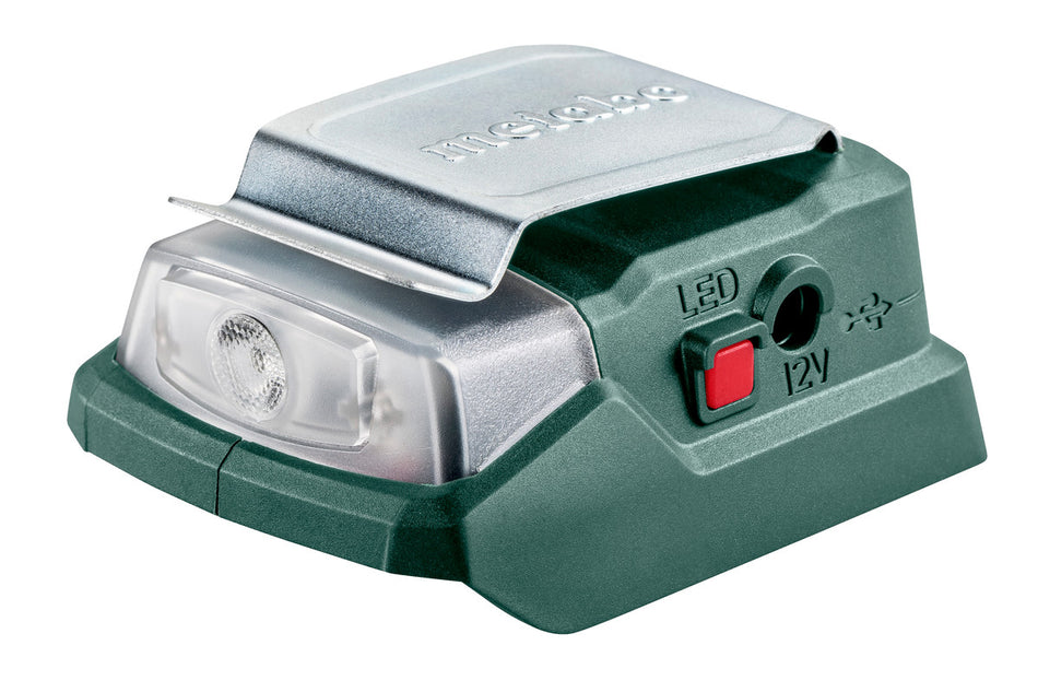 Metabo PowerMaxx 12 V Power Adapter with 12 V Connection 5 V USB Port & LED Light- BARE TOOL