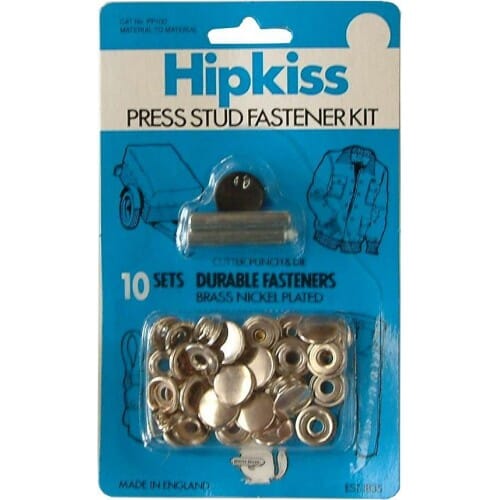 Hipkiss Press Dome & Stud Fastener Kit - Material To Material 10-pce #PP100