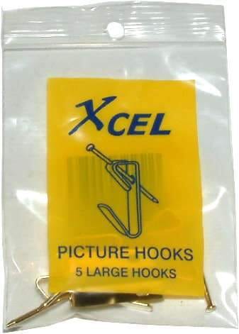 Xcel Picture Hooks - Single Large 5-Pkt Display box of 36 Packets #520 | Hobeca