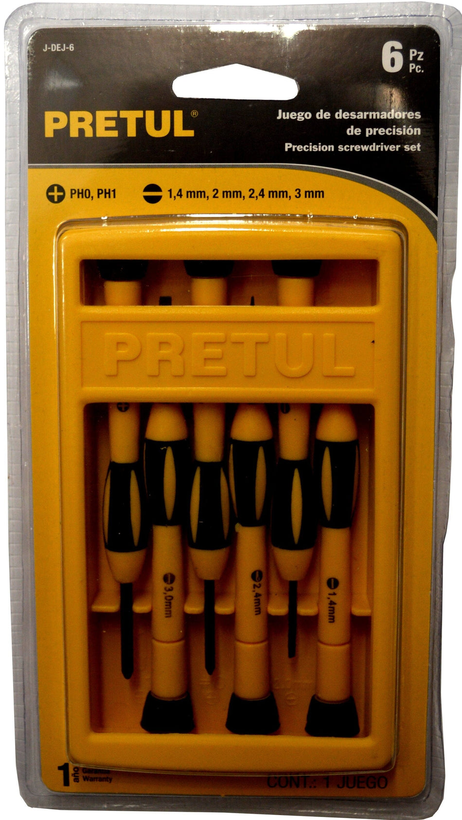 Pretul Precision Screwdriver Set - 4 Slotted & 2 Phillips 6-pce