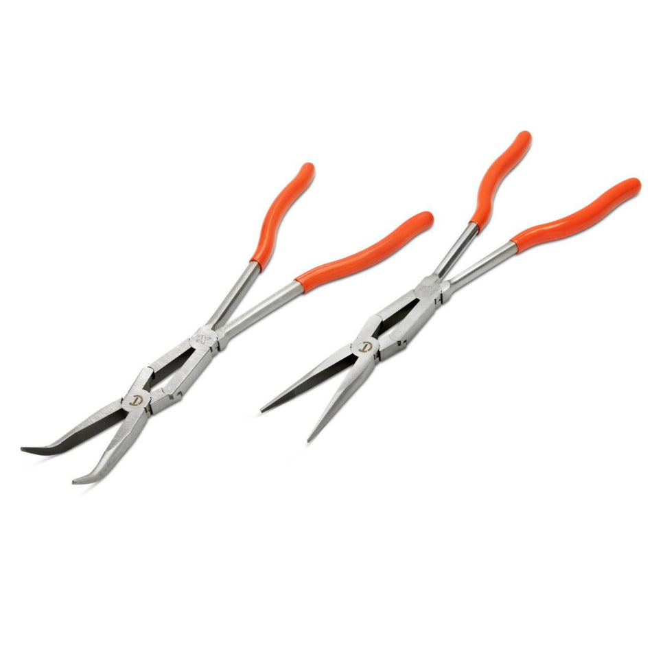 Crescent 2Pc X2 Straight & Bent Long Nose Dipped Plier Set | Accent Tools