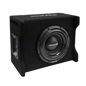 Alpine 10 inch active subwoofer 300W front view