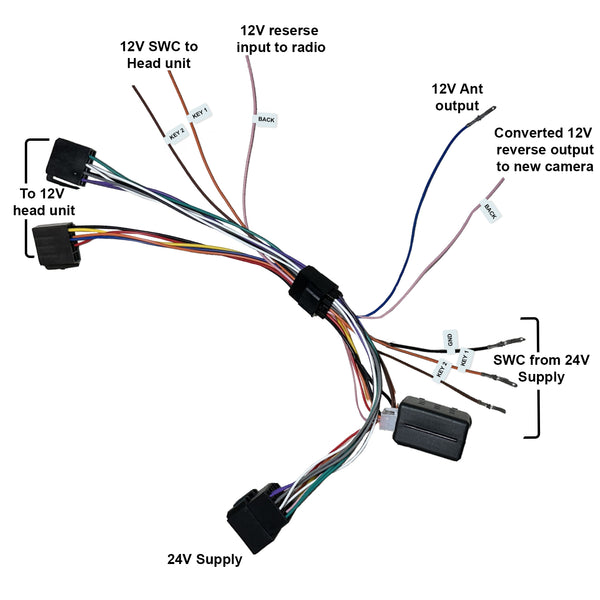 Mongoose 24v To 12v Reducer Harness - Iso To Iso Plugs