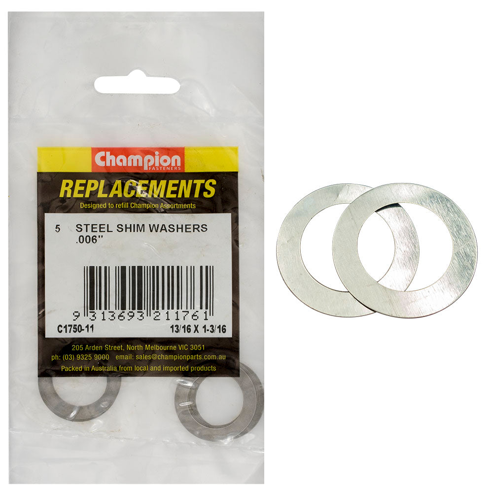 Champion 13/16in x 1-3/16in x .006in Shim Washer -5pk | ISL