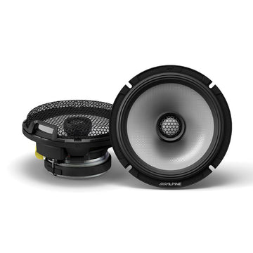 Alpine R2 Series 6.5 inch coaxial 2-way speaker pair with grills