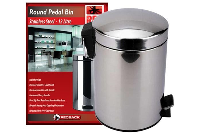 Redback Pedal Bin - Stainless Steel 12L | Hobeca