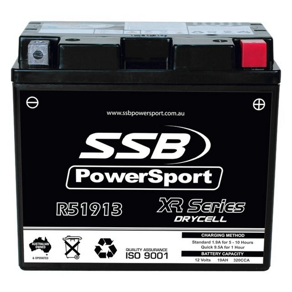 Motorcycle And Powersports Battery (Y51913) Agm 12v 19ah 320cca By Ssb High Performance