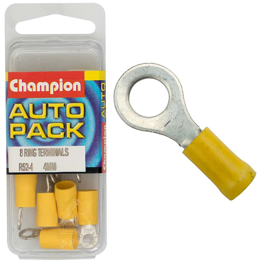 Champion 4mm Yellow Ring Terminal | ISL