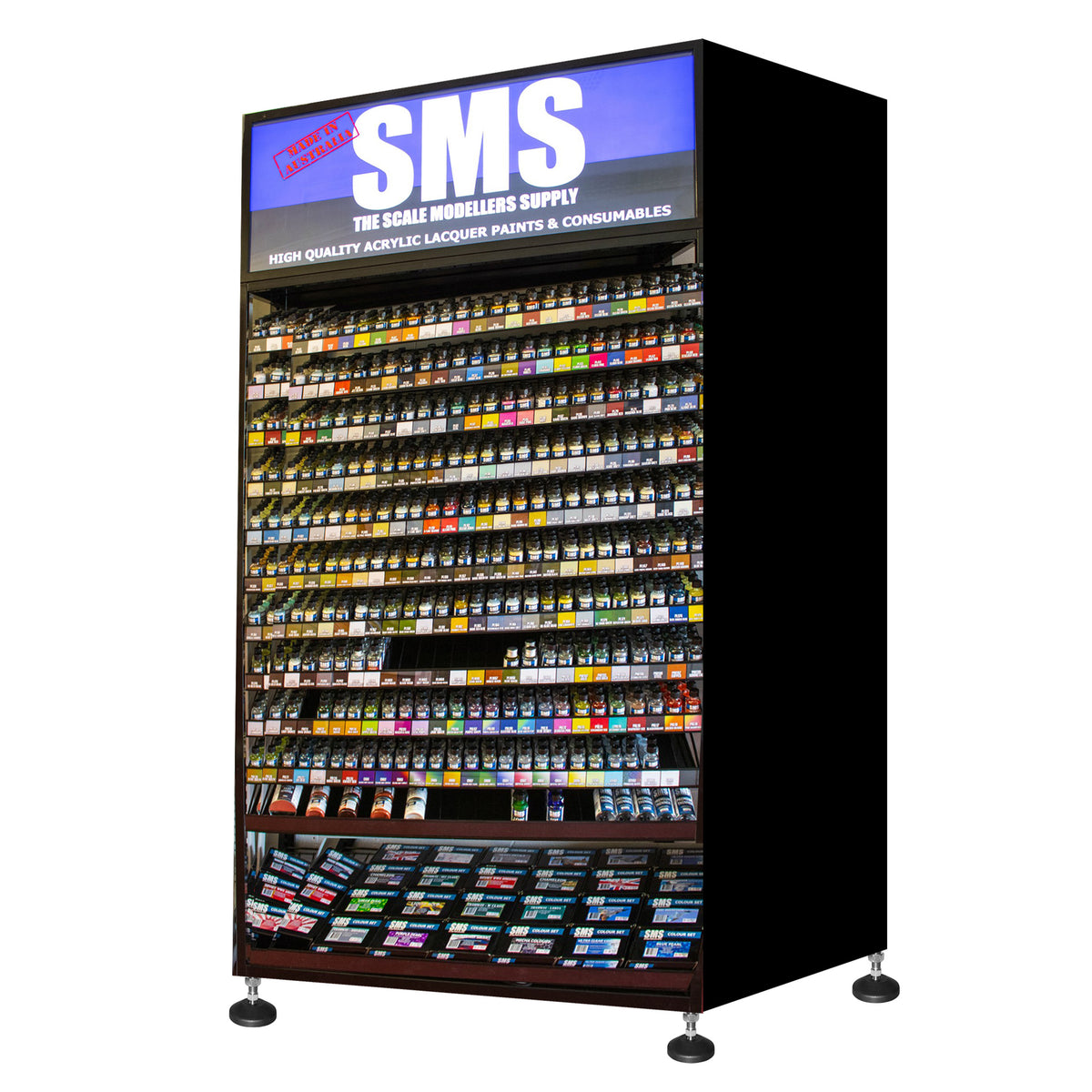 12 Tier Paint Rack W/Signage Large Stand Scale Modellers Supply ...