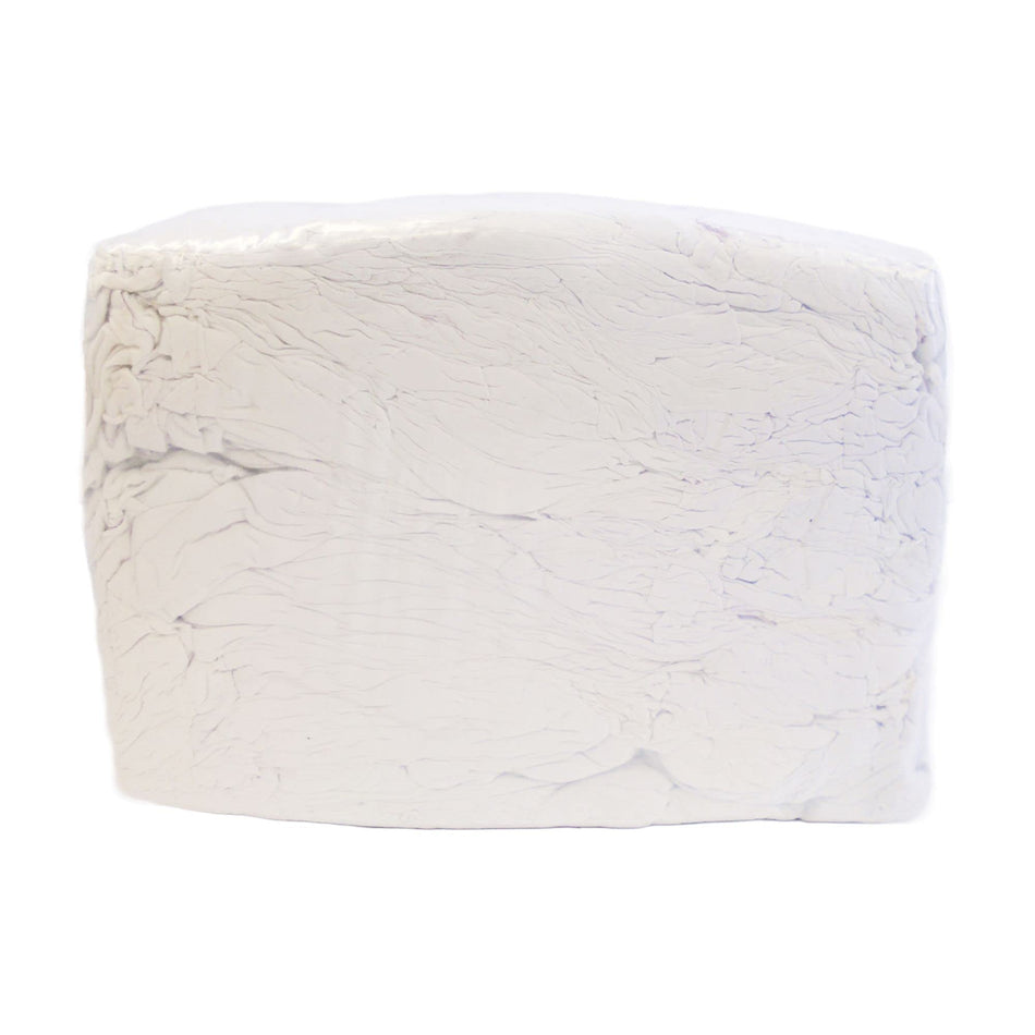 White Cotton T-Shirt Rags 10kg Compressed Cube