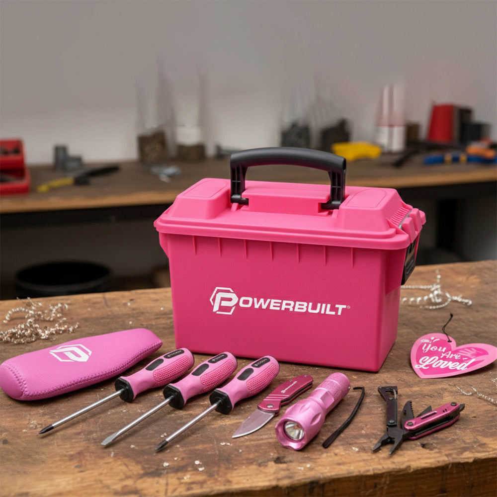 SEASONAL - Powerbuilt Girl Boss 9pc Pink Tool Gift Set - Project Mum | Alltrade