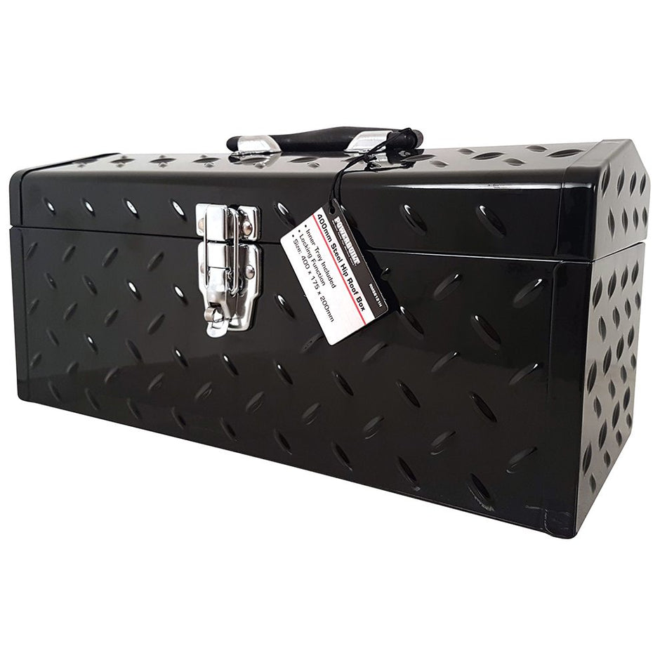 Clearance - Powerbuilt 16" Hip Roof Steel Portable Tool Box | Alltrade