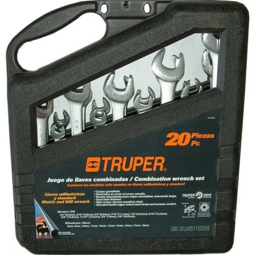 Truper Combination Wrench Set - Metric/Imperial 20-pce