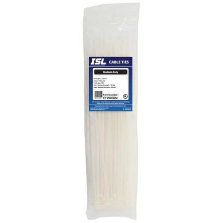 ISL 290 x 3.6mm Nylon Cable Tie - Nat. - 100pk
