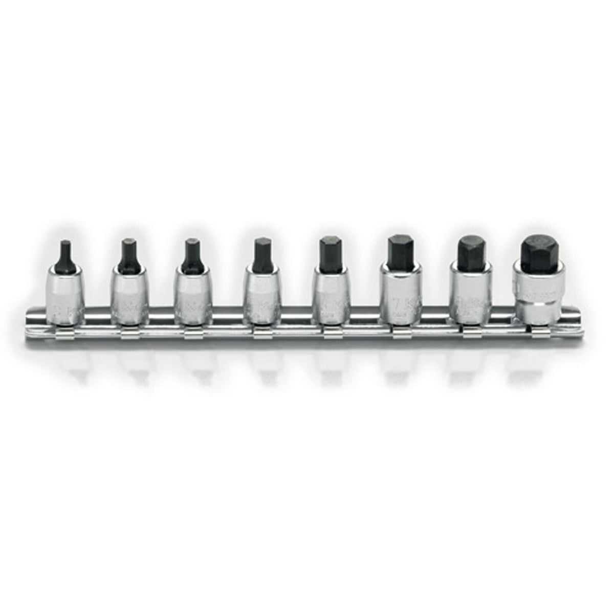 Koken RS2010A-25 Inhex Socket Set On Rail 8pc 1/4"Dr 1/8-3/8" | Hobeca