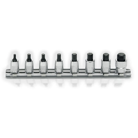 Koken RS2010A-25 Inhex Socket Set On Rail 8pc 1/4"Dr 1/8-3/8" | Hobeca