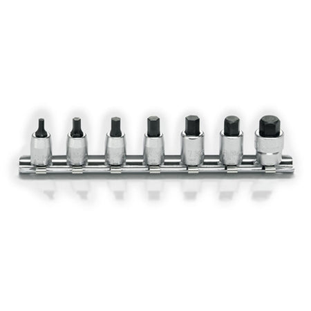 Koken RS2010M-25 Inhex Socket Set On Rail 7pc 1/4"Dr 3-10mm | Hobeca