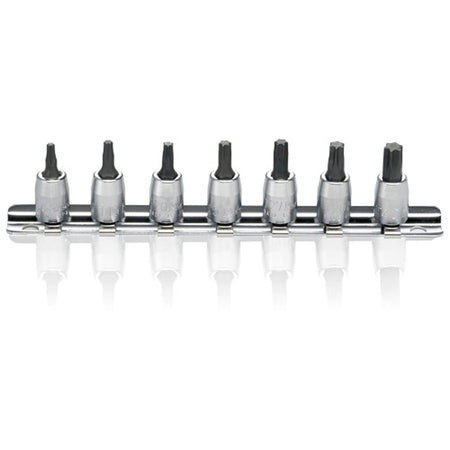 Koken RS2025 Torx Socket Set On Rail 7pc 1/4"Dr T10-T40 | Hobeca