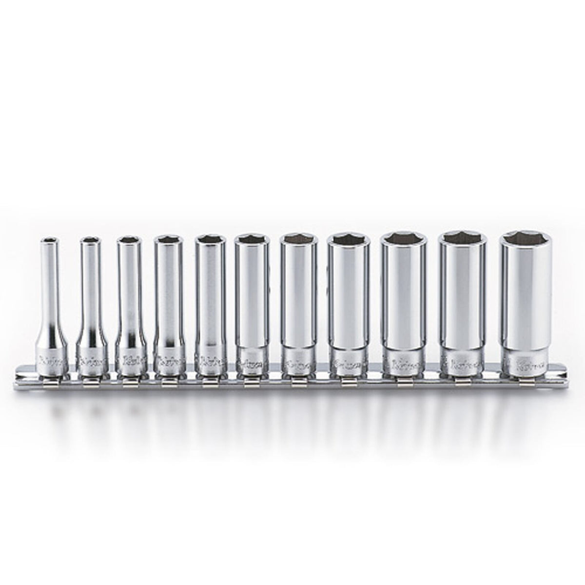 Koken RS2300M Deep Socket Set On Rail 6pt 11pc 1/4"Dr 4-14mm | Hobeca